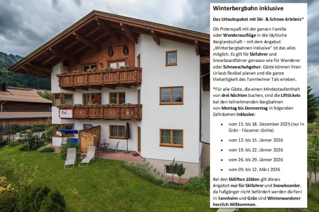 Ferienwohnungen Bauernhof Andreas Kleiner Tannheim Ngoại thất bức ảnh